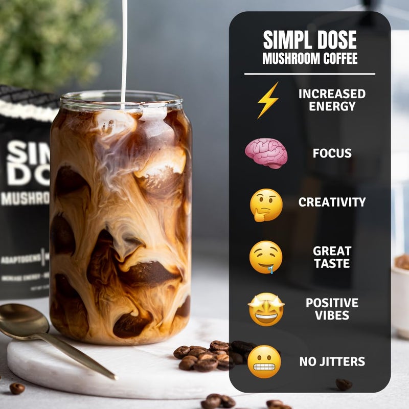 Mushroom Coffee by SIMPL DOSE - Premium Everyday Mushroom Coffee | 30 Servings - Image 3